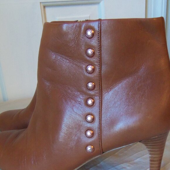 Coach Hickory Calf Leather Studded Ankle Booties Brown sz 6.5 - Picture 8 of 14